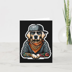 Golden Retriever Gangsta Kostüm Tattoo Dog Eigentü Karte