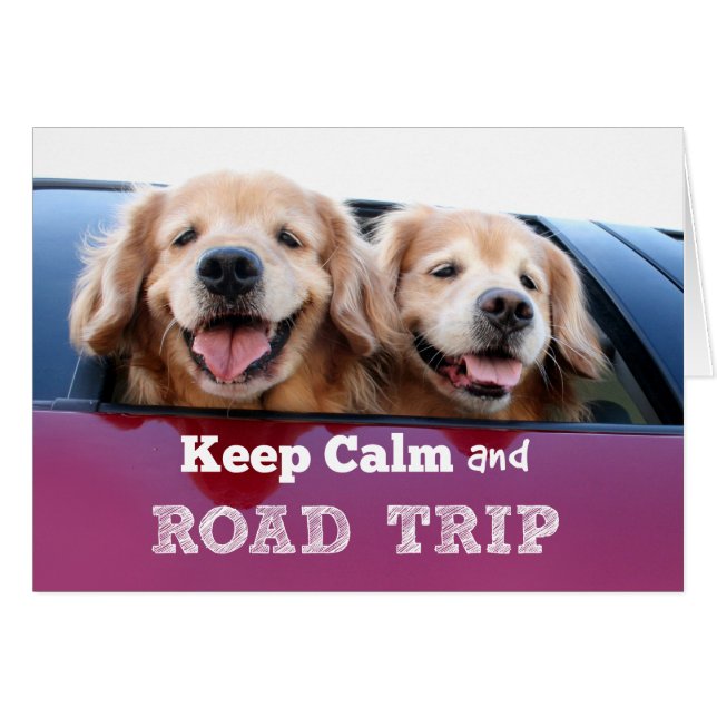 Golden Retriever Gardez le calme et Voyage sur rou (Devant horizontal)