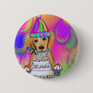 Golden Retriever Geburtstag Button