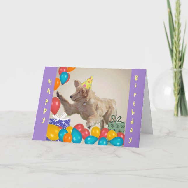 Golden Retriever Geburtstag Karte (Vorderseite)