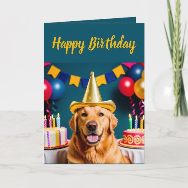 Golden Retriever Geburtstag Karte (Vorderseite)