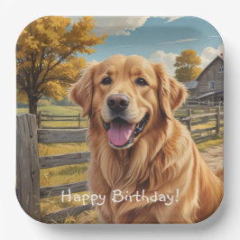 Golden Retriever Geburtstag Pappteller