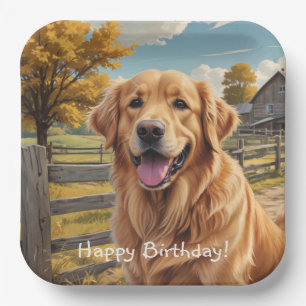 Golden Retriever Geburtstag Pappteller