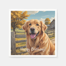 Golden Retriever Geburtstag Serviette