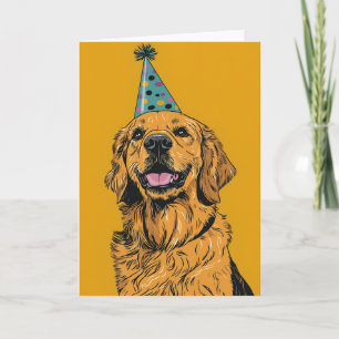 Golden Retriever Geburtstagsparty Grußkarte Karte