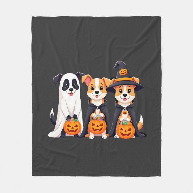 Golden Retriever Geist Halloween Süßigkeiten Oder  Fleecedecke (Vorderseite)