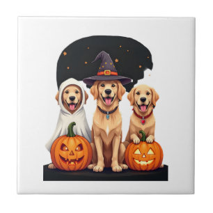 Golden Retriever Geist Halloween Süßigkeiten Oder  Fliese