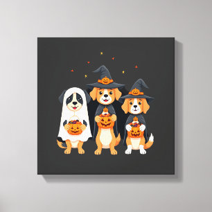 Golden Retriever Geist Halloween Süßigkeiten Oder Leinwanddruck