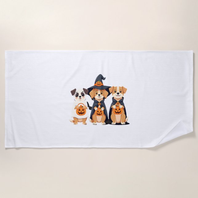 Golden Retriever Geist Halloween Süßigkeiten Oder  Strandtuch (Vorderseite)