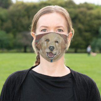 Golden Retriever Gemälde Mund-Nasen-Maske Aus Stoff