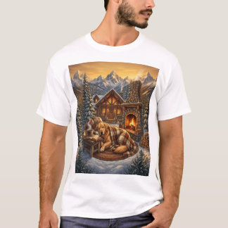 Golden-Retriever-Gemütliches-Cottage-T-Shirt T-Shirt
