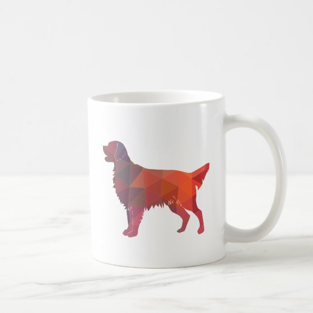 Golden Retriever Geometric Pattern Silhouette Kaffeetasse (Rechts)