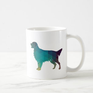 Golden Retriever Geometric Pattern Silhouette Kaffeetasse