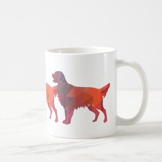Golden Retriever Geometric Pattern Silhouette Kaffeetasse (Rechts)