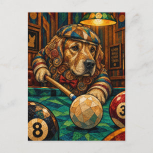 Golden Retriever, geometrisches Mosaik Postkarte