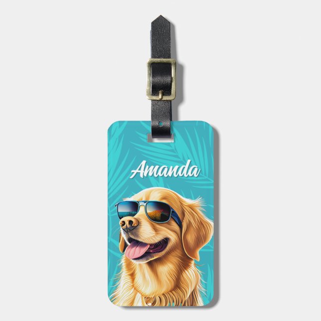 Golden Retriever-Gepäckanhänger Gepäckanhänger (Vorderseite vertikal)