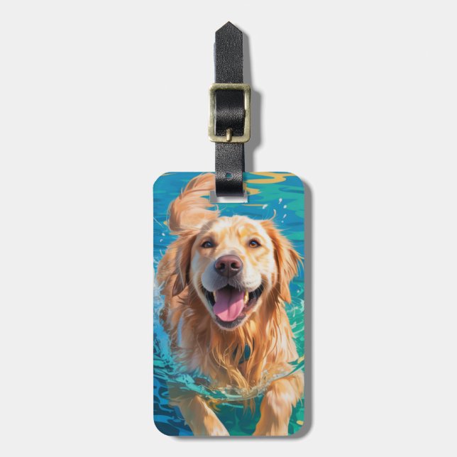 Golden Retriever-Gepäckanhänger Gepäckanhänger (Vorderseite vertikal)