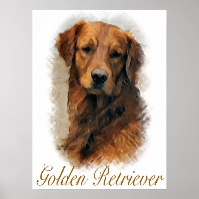 Golden Retriever Geschenke Kunst Poster (Vorne)