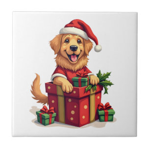 Golden Retriever-Geschenkpapier Fliese