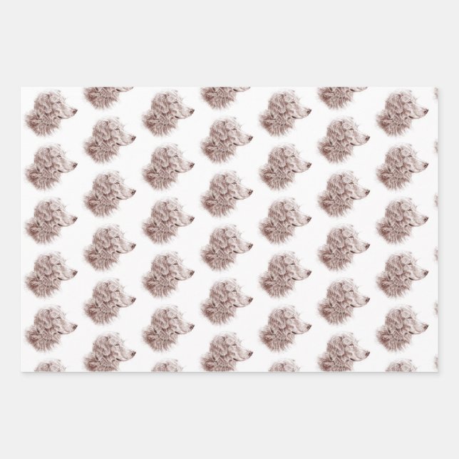 Golden Retriever Geschenkpapier Set (Vorderseite)