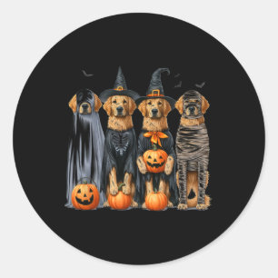 Golden Retriever Ghost Dog Halloween Runder Aufkleber