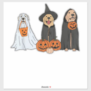 Golden Retriever Ghost Halloween Trick oder Treat Aufkleber