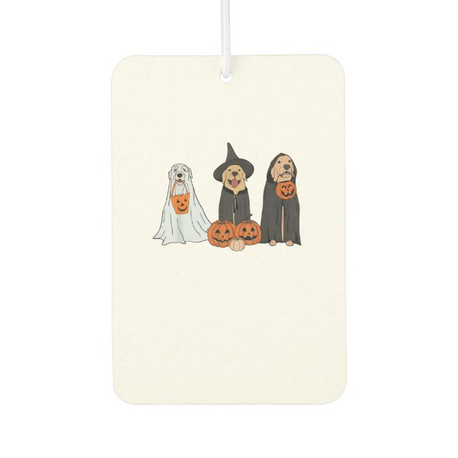 Golden Retriever Ghost Halloween Trick oder Treat  Autolufterfrischer (Vorderseite)