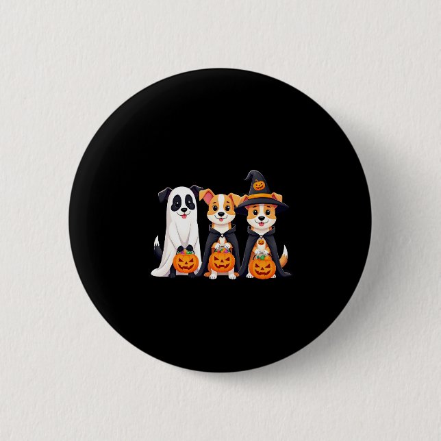 Golden Retriever Ghost Halloween Trick oder Treat  Button (Vorderseite)