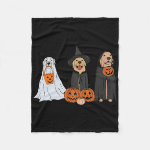 Golden Retriever Ghost Halloween Trick oder Treat  Fleecedecke