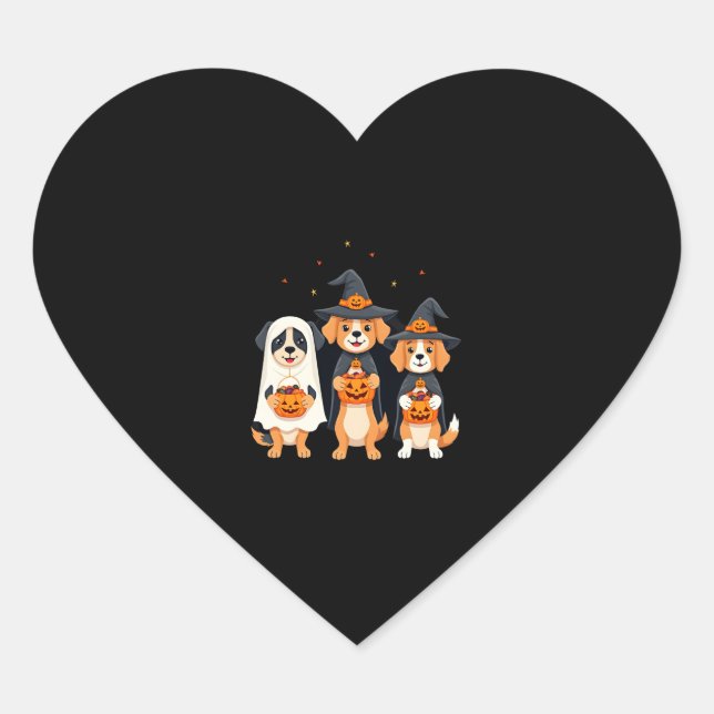 Golden Retriever Ghost Halloween Trick oder Treat  Herz-Aufkleber (Vorderseite)