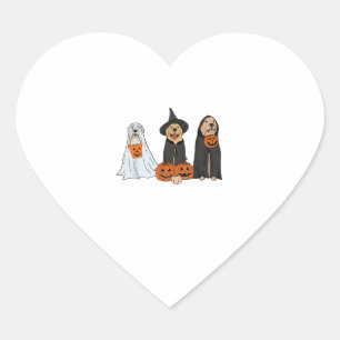 Golden Retriever Ghost Halloween Trick oder Treat  Herz-Aufkleber