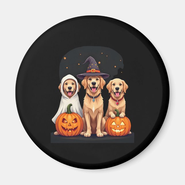 Golden Retriever Ghost Halloween Trick oder Treat  Magnet (Vorne)