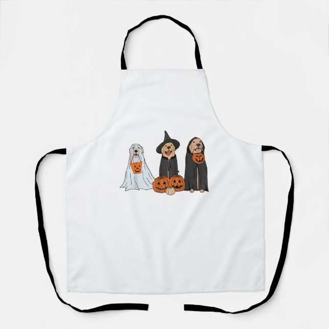 Golden Retriever Ghost Halloween Trick oder Treat  Schürze (Vorderseite)