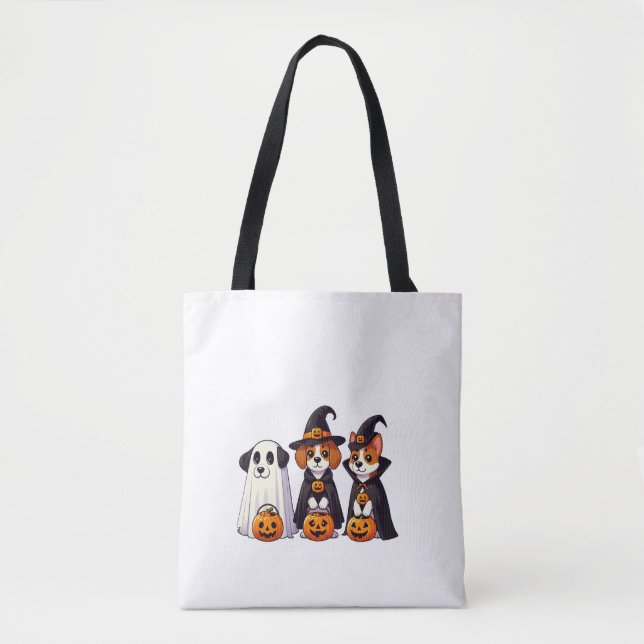 Golden Retriever Ghost Halloween Trick oder Treat  Tasche (Vorderseite)