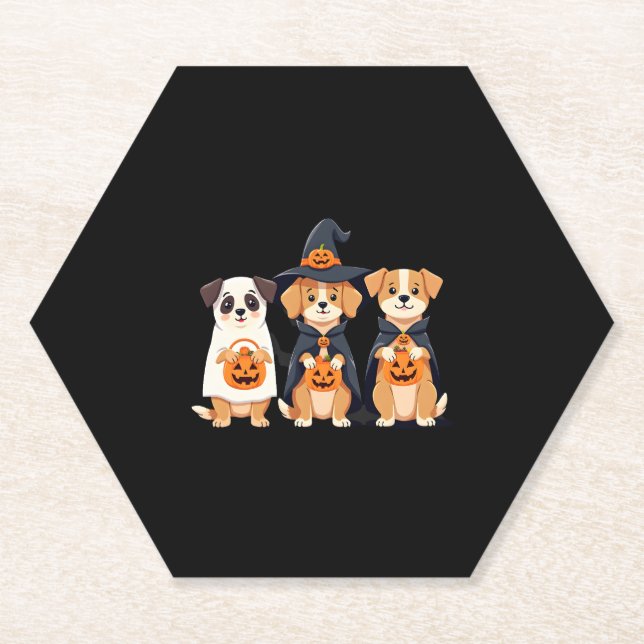 Golden Retriever Ghost Halloween Trick oder Treat  Untersetzer (Vorderseite)