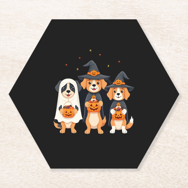 Golden Retriever Ghost Halloween Trick oder Treat  Untersetzer (Vorderseite)