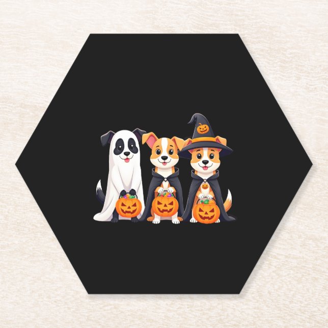 Golden Retriever Ghost Halloween Trick oder Treat  Untersetzer (Vorderseite)