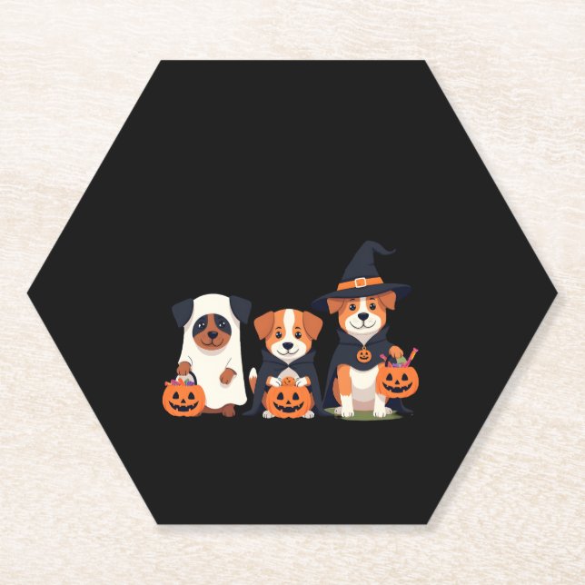 Golden Retriever Ghost Halloween Trick oder Treat  Untersetzer (Vorderseite)