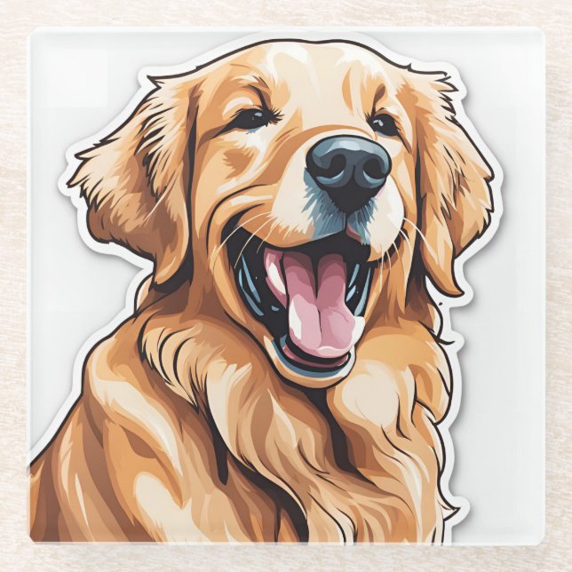Golden Retriever  Glasuntersetzer (Vorderseite)