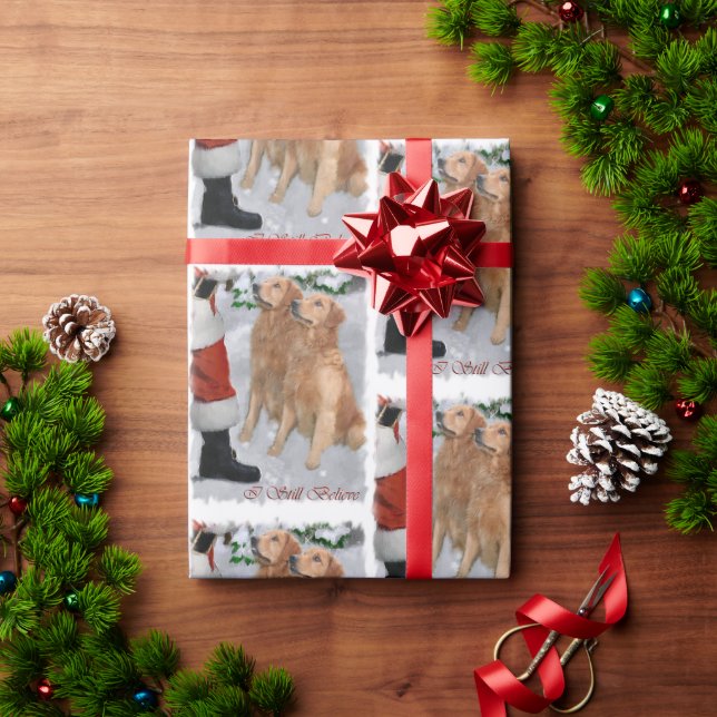 Golden Retriever Glaube Weihnachten Geschenkpapier (Feiertagsgeschenk)