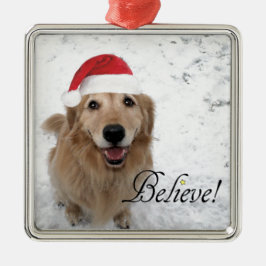 Golden retriever glauben Weihnachten Silbernes Ornament