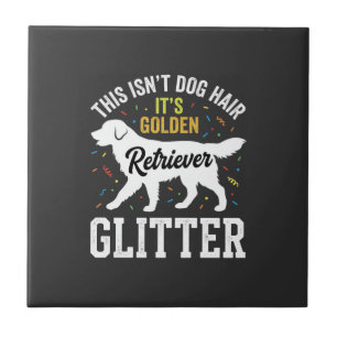 Golden Retriever Glitter Hundehaar Design Fliese