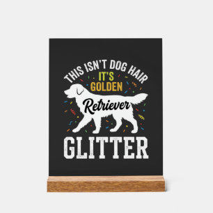 Golden Retriever Glitter-Hundehaardesign Acrylschild