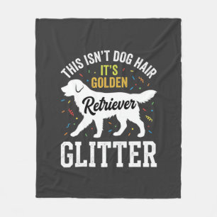 Golden Retriever Glitter-Hundehaardesign Fleecedecke