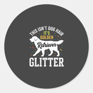 Golden Retriever Glitter-Hundehaardesign Runder Aufkleber
