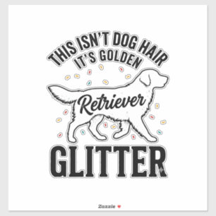 Golden Retriever Glitter Vintage Hundehaar-Shirt_1 Aufkleber