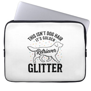 Golden Retriever Glitter Vintage Hundehaar-Shirt_1 Laptopschutzhülle