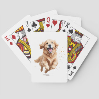 Golden Retriever glücklicher Spielspass Springen i Spielkarten