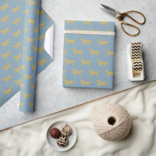 Golden Retriever Gold Grau Blau Hunde Liebhaber Geschenkpapier