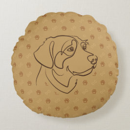 Golden Retriever Golden Muster Rundes Kissen